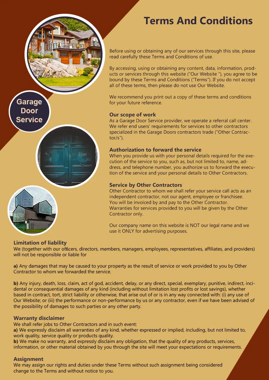 5 Star Garage Doors Houston, TX 713-401-1938 - terms6